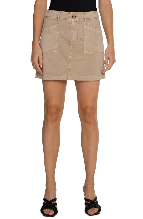 Liverpool Cargo Skort in beige with pockets, perfect for trendy coastal style and summer outfits Texas.