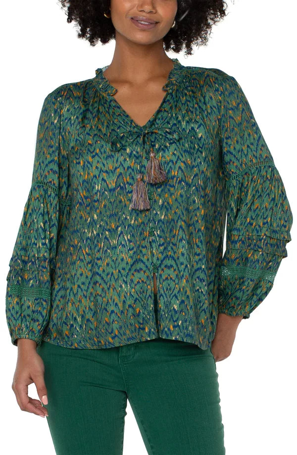 LP Emerald Ikat Top from Raggdoll Boutique, perfect for trendy coastal style and summer outfits Texas.