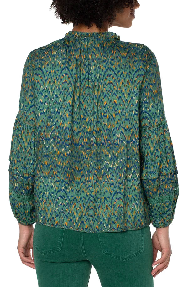 LP Emerald Ikat Top showcased in a trendy coastal style, perfect for summer outfits Texas from Raggdoll Boutique.