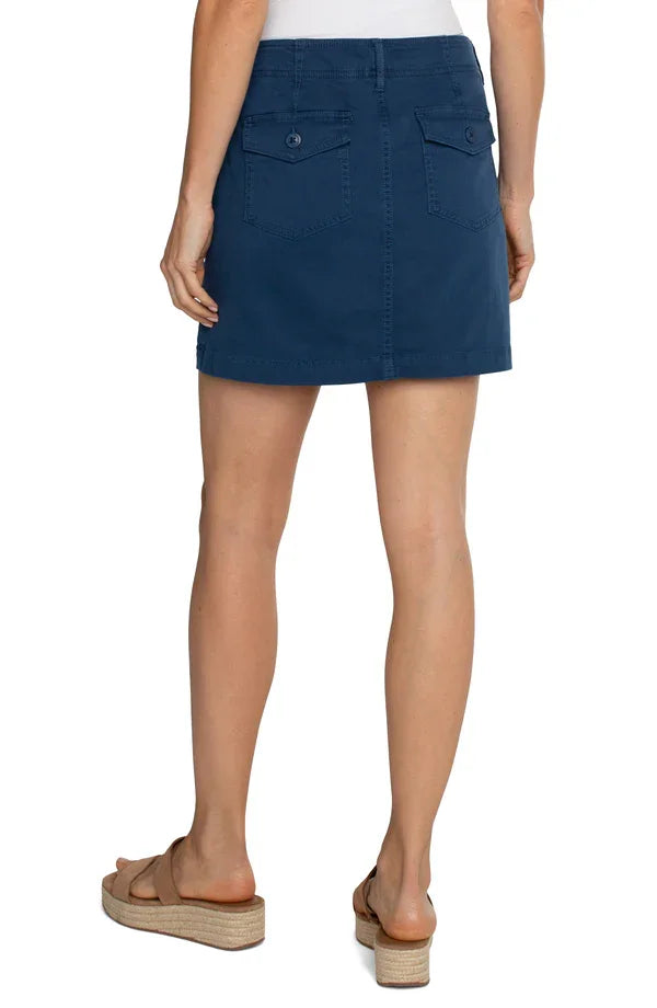 LIVERPOOL CARGO SKORT (INDIGO DUSK) back view, trendy coastal style from Raggdoll Boutique.