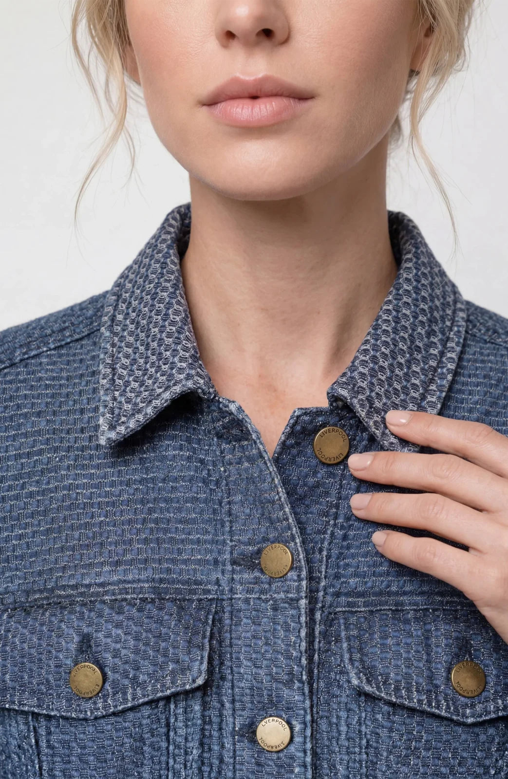 LP- Fit And Flare Trucker Jacket -Blue Doris