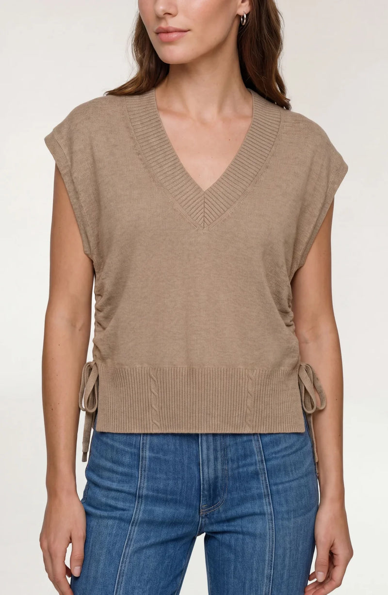 LP V-neck Dolman Sweater W/ Ties -Harvest Khaki