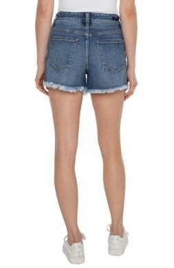 LIVERPOOL-CHRISTINE HR A-LINE SHORT (CLAYMONT) back view, trendy coastal style shorts for women from Raggdoll Boutique.