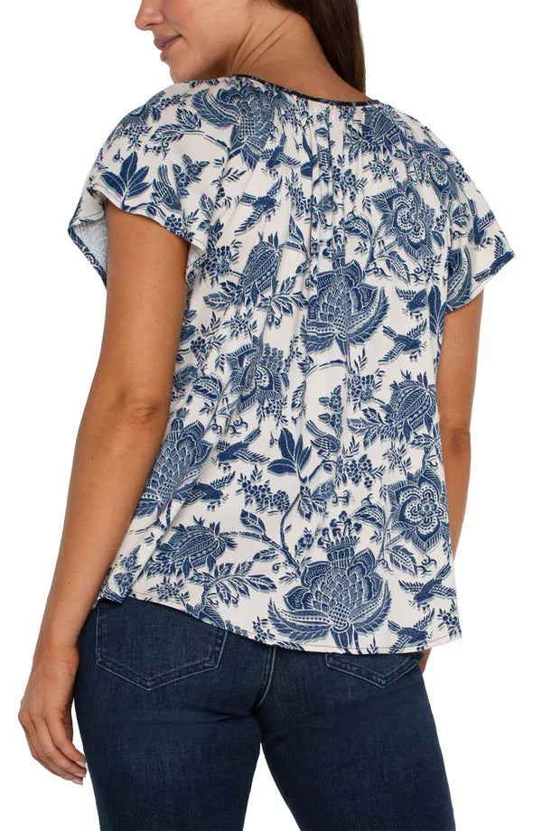 Liverpool Galaxy Floral Print Top showcasing trendy coastal style for summer outfits Texas from Raggdoll Boutique.