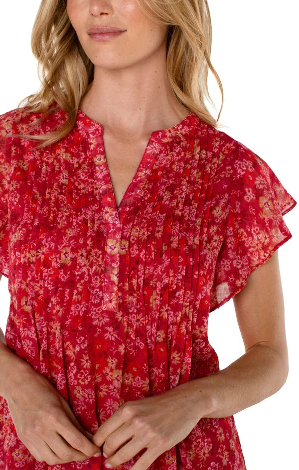 Liverpool Berry Blossom Flutter Sleeve Top(Petite) featured at Raggdoll Boutique for summer outfits Texas.