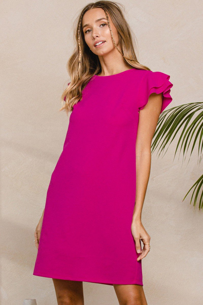Easy Fit Dress in Magenta showcased at Raggdoll Boutique, perfect for summer outfits Texas.