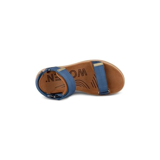 Woden Denim Sandals by Lines of Denmark, perfect for summer outfits, stylish and comfortable for beach vacations.