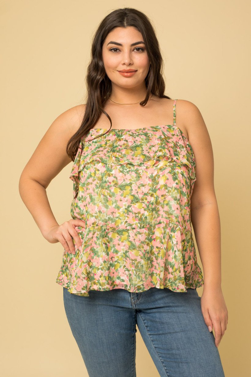 PLUS FLORAL PRINT TOP from Raggdoll Boutique, perfect for summer outfits Texas and trendy coastal style.